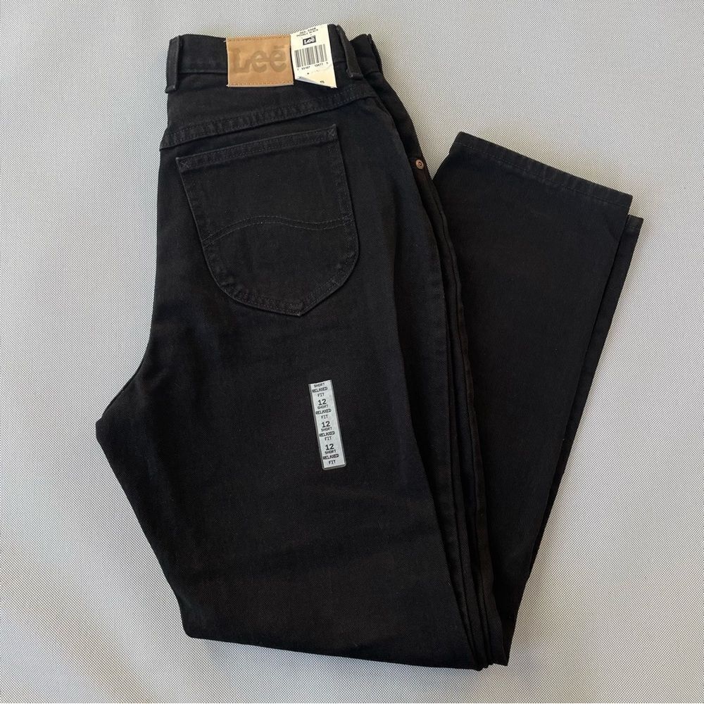 Lee Vintage NWT Black Lee Relaxed Fit Denim Jeans Women’s Size 12 Short